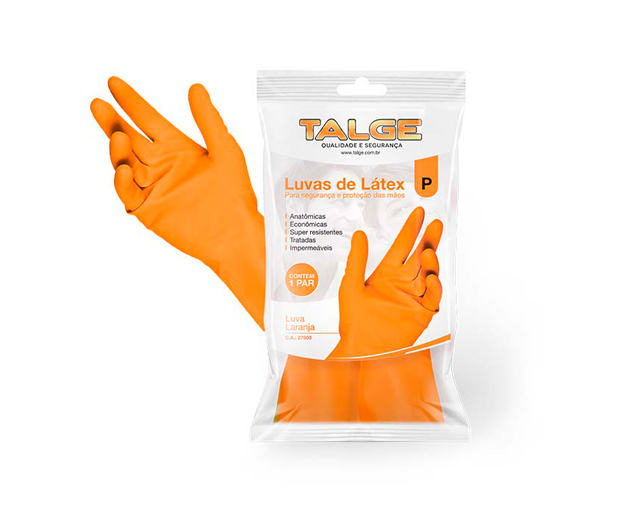 Luvas Látex Laranja
